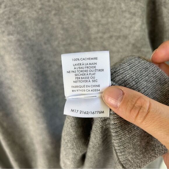 White + Warren Heather Gray cashmere Knit Top size Medium - Picture 5 of 11